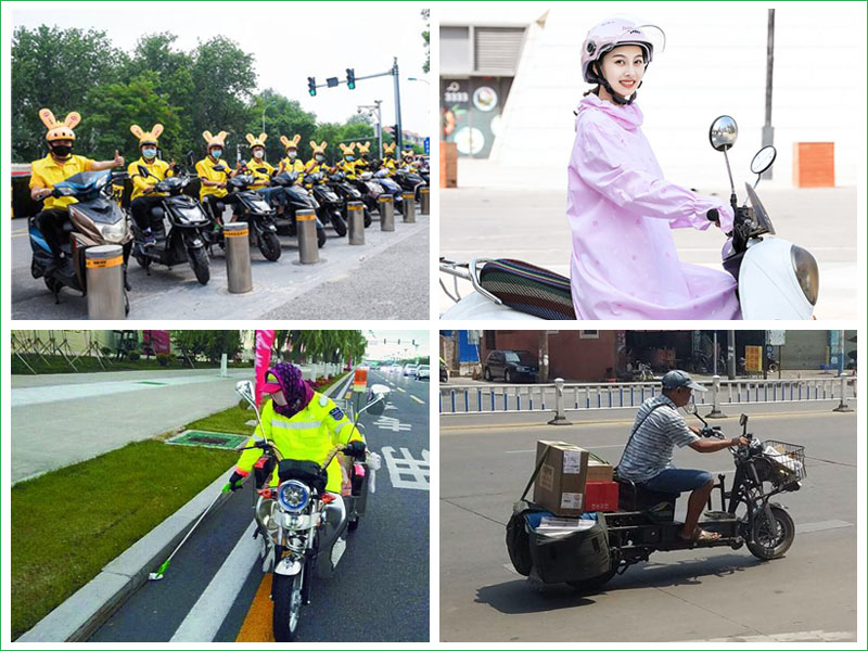 二輪電動車廣泛應用環(huán)衛(wèi)清潔、快遞物流、餐飲外送行業(yè)